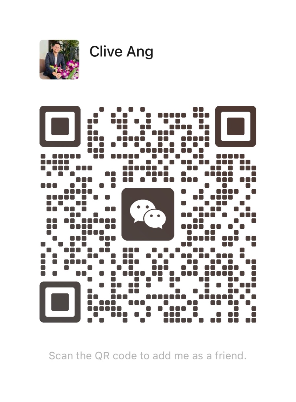 Clive Ang 微信二维码 / WeChat QR code